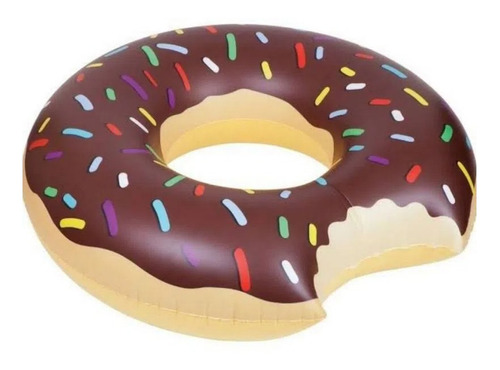 Bóia Donut Rosquinha Marrom Piscina Praia Festa Verão 120cm