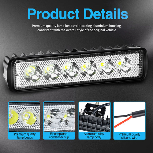 Barras De Luz Led, 2 Luces De Trabajo Led Impermeables Ip68