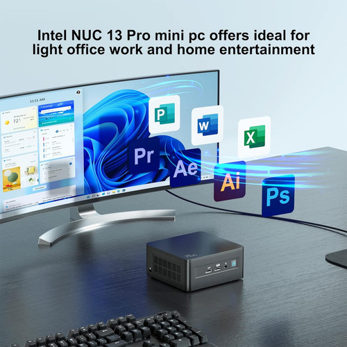 Intel Nuc 13 Pro Arena Canyon Mini Pc Core I5-1340P 16 Gb de Ram 512 Gb Ssd Mini Computadoras Windows 11 Pro Para Oficina en Casa Soporte 8k 4k Quad Display wifi 6e bt 5.3 thunderbolt