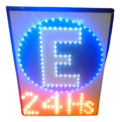 Cartel Led Estacionamiento 70 X 50 Cm Doble Faz Varios Efect