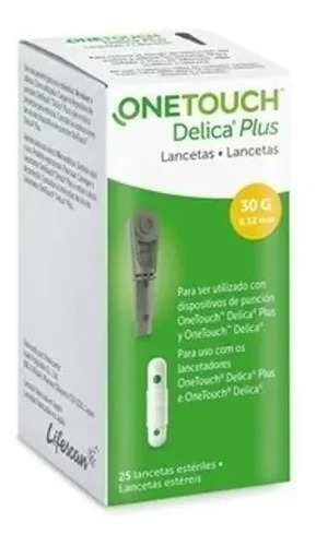 One Touch Delica Lancetas Para Glucometro Select Plus X 25 U