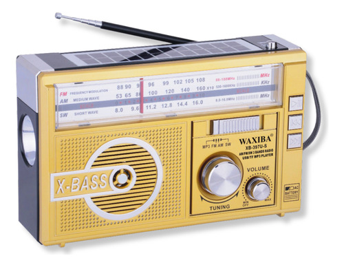 Radio Linterna Panel Solar Am Fm Mp3 Portatil Carga Solar