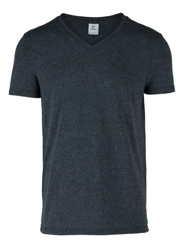 Playera Caballero Manga Corta Cuello V Jaspe Xxl Xxg Yazbek
