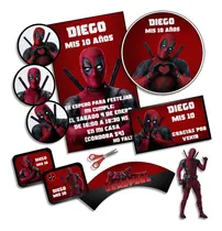 Comprar Kit Imprimible Deadpool Personalizado Cumpleaños Candybar