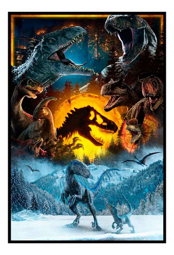 Cuadro Poster Premium 33x48cm Velociraptor Jurassic Park