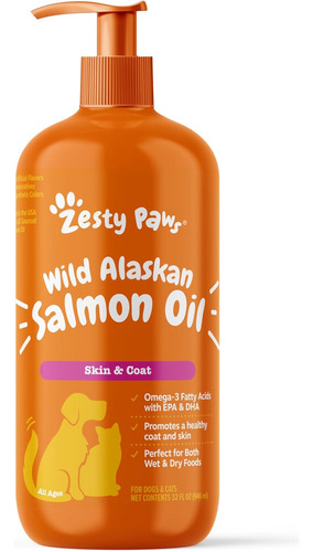 Aceite De Salmon Salvaje De Alaska Perros Gatos 946 Ml