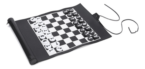 Para Roll De Chess Set Pu Mesa Backgammon Juego Portátil