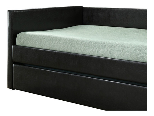 Imagen 4 de 10 de Cama Abatible, Hermosa Cama Canguro Tacto Piel Negro, Daybed