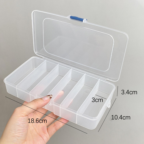 Caja Cuadrada Transparente Con Compartimentos De Almacenamie
