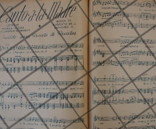 Partitura Antigua Inedita Roberto De J. Enriquez 1937