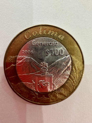 Moneda De 100 Pesos Colima Año 2006 Plata