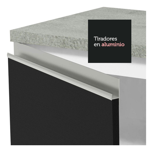 Madesa Glamy 180007 C Armá Balcão S Tamp Bp para cocina completa, color blanco/negro