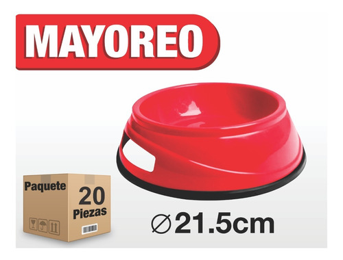 Plato Para Perro  720 Ml Con Antiderrapante 10102 20 Piezas