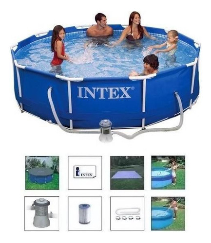 Piscina Intex de 4,485 litros, bomba con filtro y accesorios