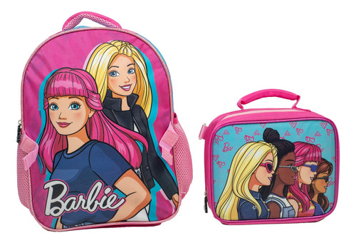 Barbie - Mochila Con Lonchera - Intek Color Rosa Diseño De La Tela Liso