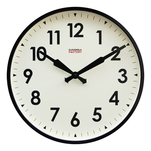 Cloudnola - Reloj De Pared De Metal, Color Blanco Y Negro, 1