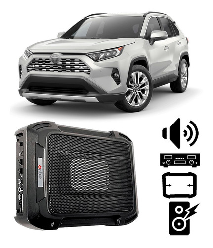 Caixa De Som Toyota Rav4 2016 A 2021 350w Rms Amplificada