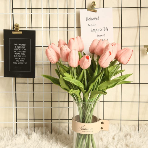 Flores Artificiales Tulipanes 20 Pzas Tulipanes Falsos Rosas