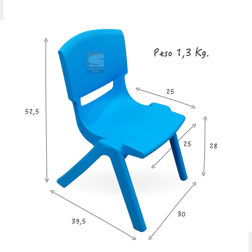 Imagen 5 de 8 de Silla Sillita Plastica Apilable Reforzada Niños Colores X 2