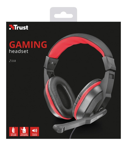 Imagen 3 de 5 de Audifonos Gamer Trust Ziva Con Adaptador Micro Y Audio