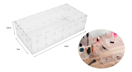 Organizador Apilable Caja Multiuso Transparente 14x7x4,3cm