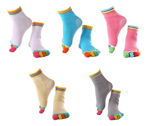 A 5 Pairs Calcetines De Cinco Dedos De Color