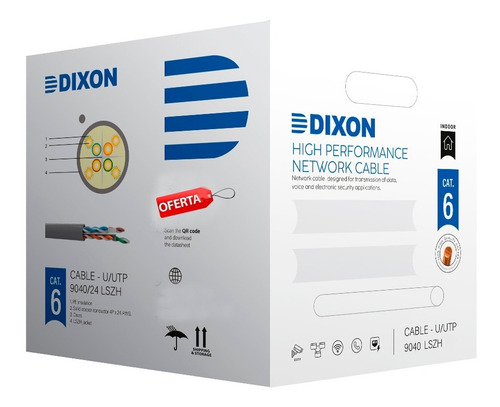 Imagen 3 de 3 de Cable Internet Cat6 Puro Cobre Dixon 9040 Por Metros Lineal