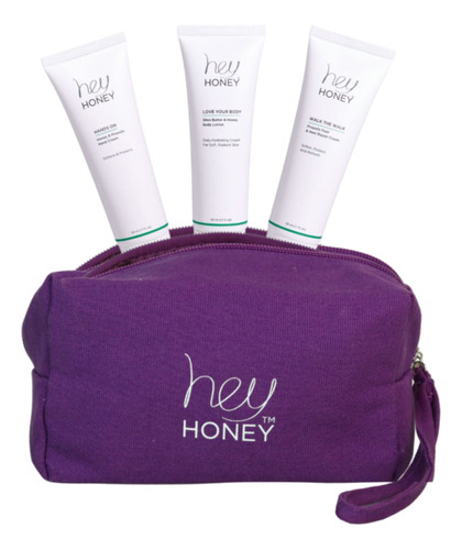 Hey Honey Set De 4 Piezas: Locion Para El Cuerpo, Crema Para