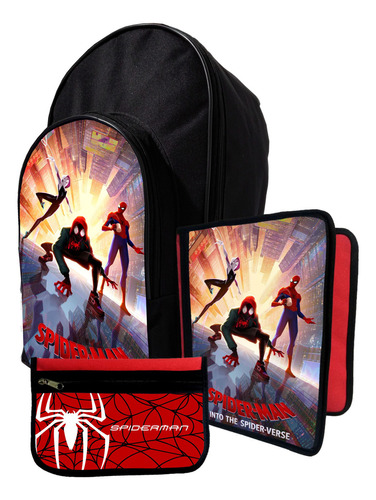 Kit Mochila+ Carpeta+ Cartu De Spiderman Multiverse #95