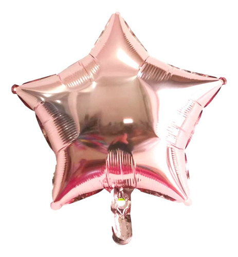 5 Globos Metalicos De 46cm En Forma De Estrella Rose Gold