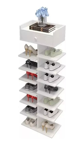 Organizador Con Cajón Zapatera Madera 7 Niveles /