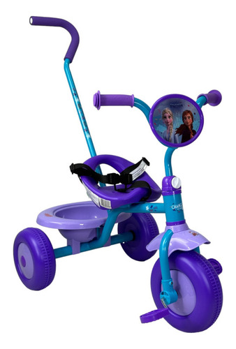 Triciclo Para Niños Frozen Bastón con Cinturon 3 Puntos, Color Azul