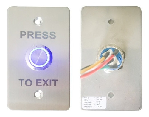 Botón Pulsador Acero Con Led Control De Acceso