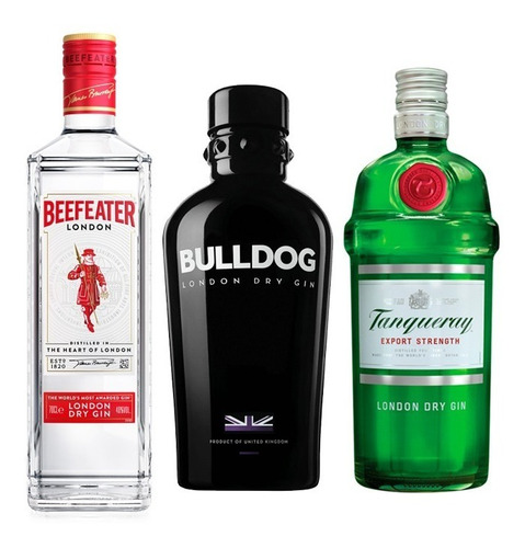 Gin Bulldog + Gin Beefeater 750 Cc + Gin Tanqueray