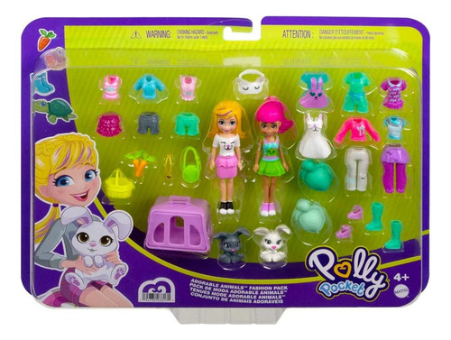 Polly Pocket Muñeca Modelo Pack De Moda Animales Adorables