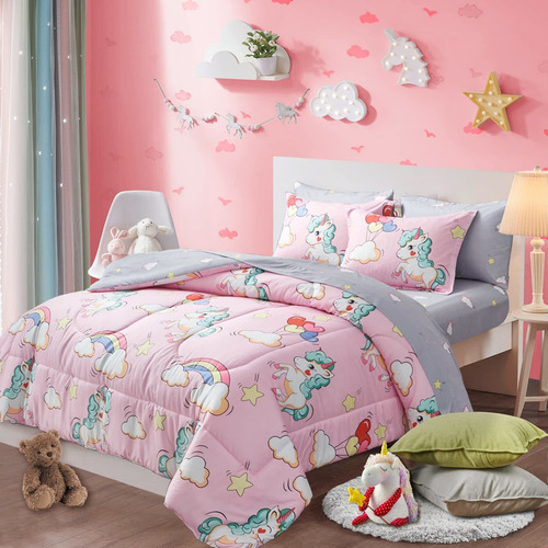 Uozzi Bedding Juego De Edredón De 7 Piezas Para Niños Y N.