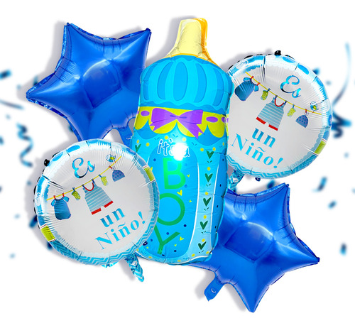 Kit Globos Baby Shower Es Niño Fiesta Baby Mamila Boy Bebé