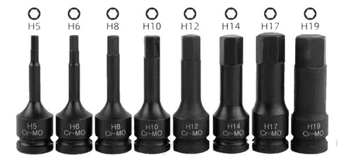 Juego De Enchufes De Impacto De Punta Hexagonal Allen Wrench