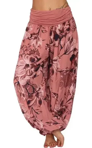 Calça de sales tecido folgada