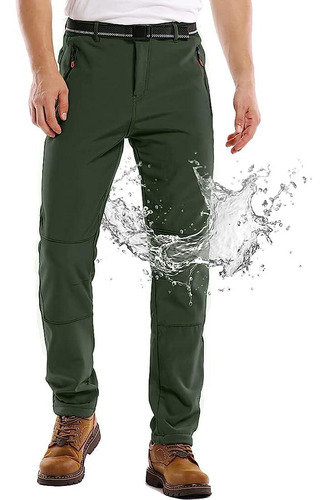 Pantalón Softshell Térmico Impermeable Hombre Con Micropolar