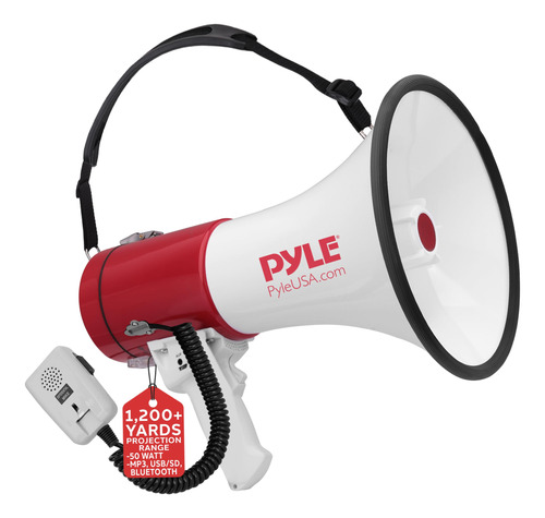 Alto-falante Portátil Para Megafone Pyle Pmp52bt 50w Com Sir