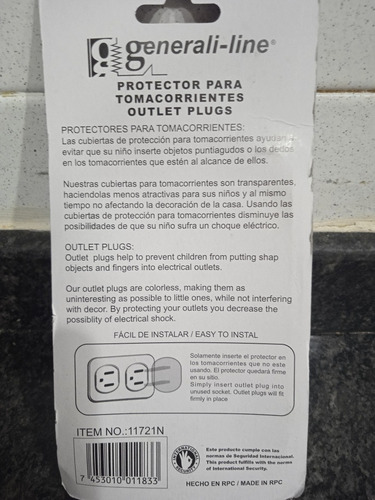 Imagen 4 de 4 de Protectores Transparentes Para Toma Corriente 24 Unidades