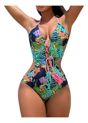 Conjunto De Bikinis F Para Mujer Con Estampado Sin Espalda