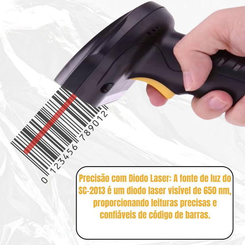 Leitor De Código Barras, Laser 1d, Com Cabo Usb