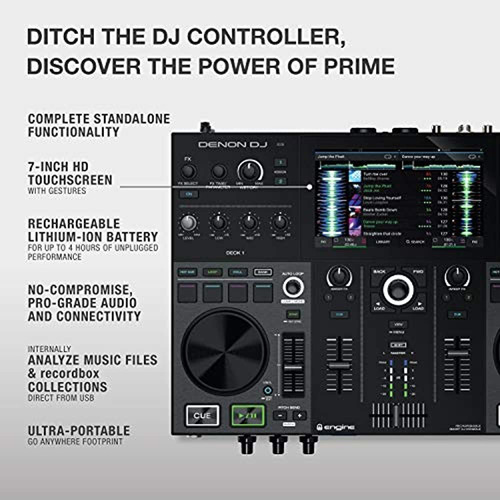 Imagen 2 de 6 de Denon Dj Prime Go Portátil 2 Canales Enlace Wifi Táctil