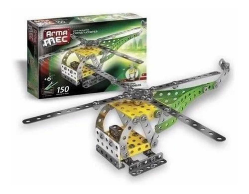Imagen 4 de 5 de Juego Mecano Armamec 150 Pzs Metálicas Helicóptero La Plata
