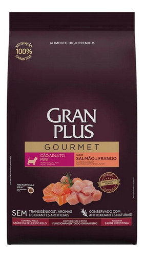 Ração Cães Adultos Mini Gourmet Salmão 3kg Gran Plus