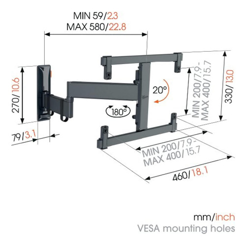 Soporte De Pared Para Tv Vogels Movimiento Completo