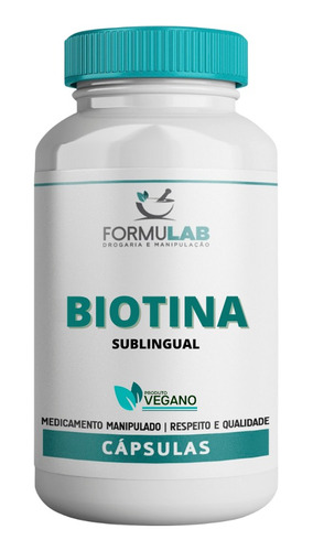 Biotina 10mg Contém 60 Cápsulas Sublinguais - Produto Vegano