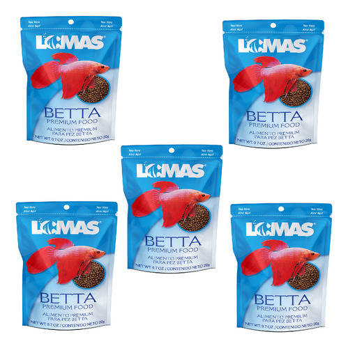 Combo Alimento Premium Lomas Betta Pellets 20g 5 Pzas